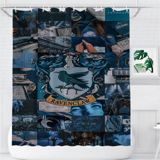 Personalized Ravenclaw Harrypotter Pattern Style Shower Curtain Farmhouse Bathroom Decor
