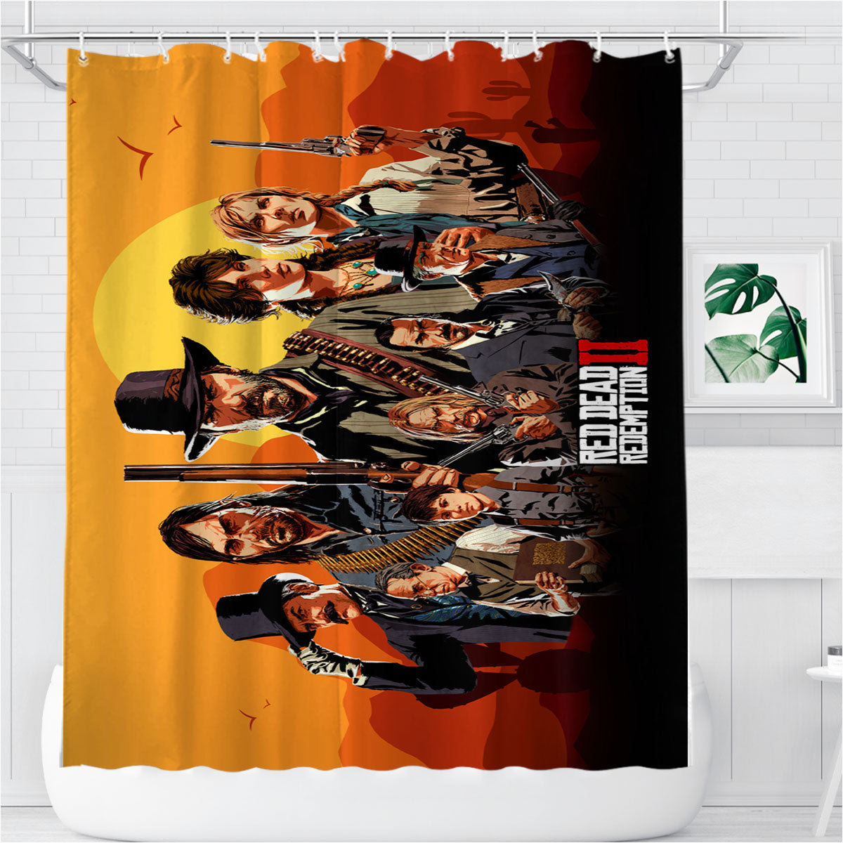 Rdr Red Dead Redemption Fan A Bathroom Shower Curtain Fabric Waterproof | 66 X 72 Inch