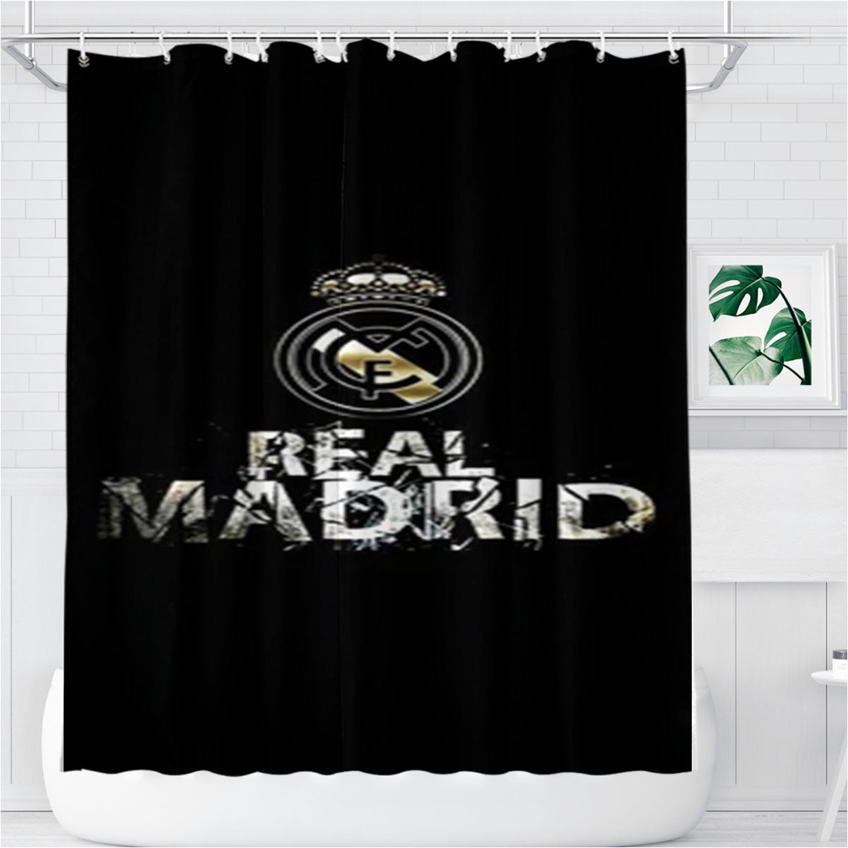 Real Madrid Fc Bathroom Shower Curtain Fabric Waterproof | 66 X 72 Inch