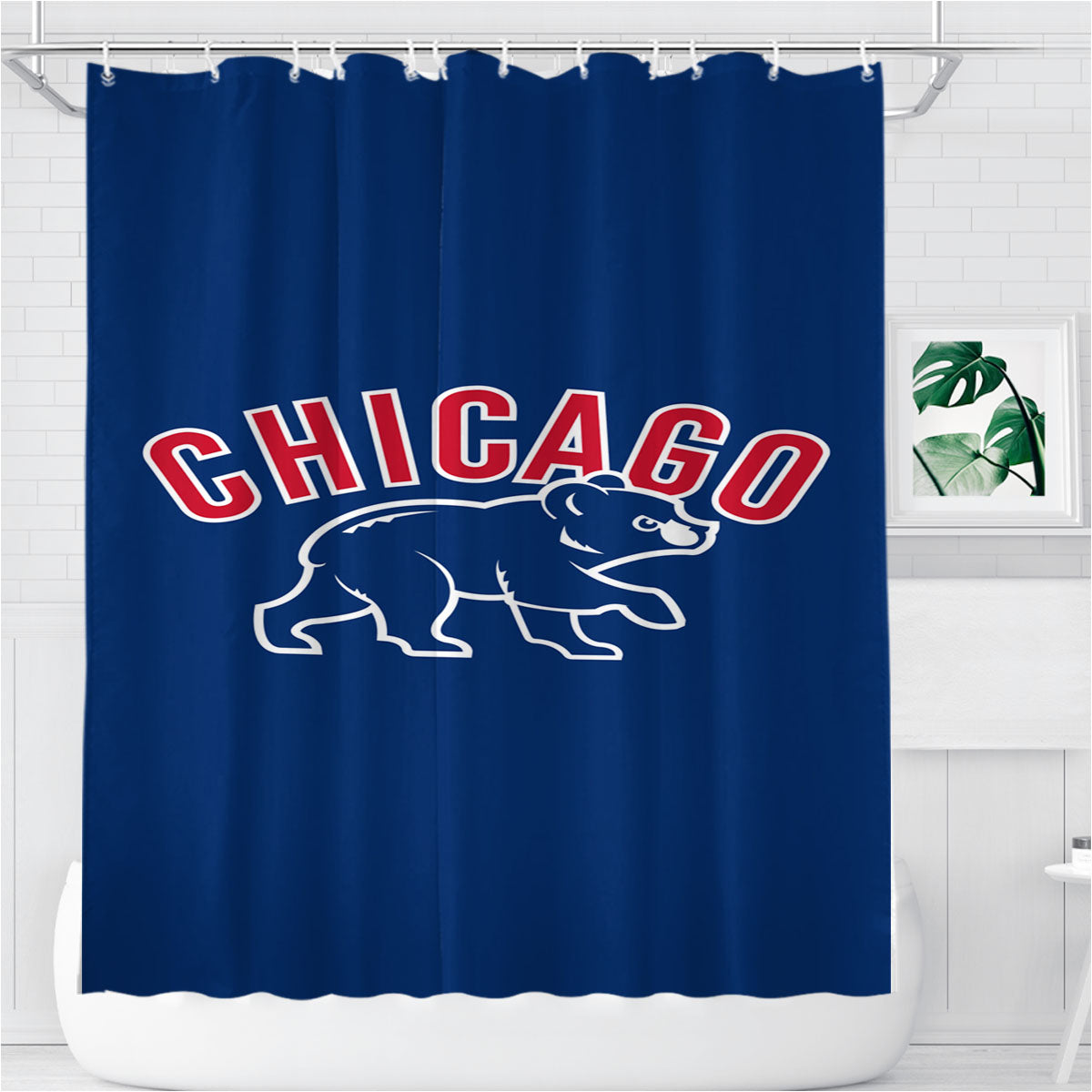 Recruit Chicago Cubs 2 Bathroom Shower Curtain Fabric Waterproof | 66 X 72 Inch