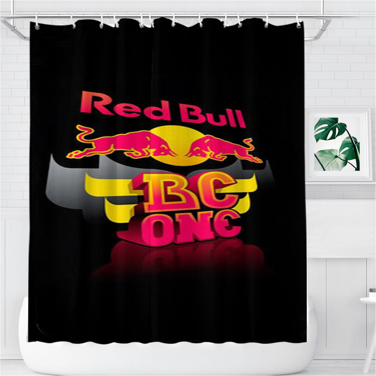 Red Bull Bc One Bathroom Shower Curtain Fabric Waterproof | 66 X 72 Inch