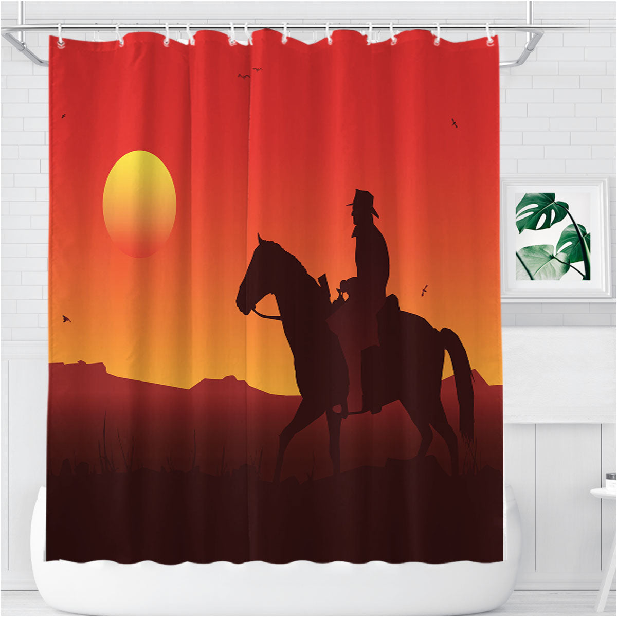 Red Dead Redemption Hor Bathroom Shower Curtain Fabric Waterproof | 66 X 72 Inch