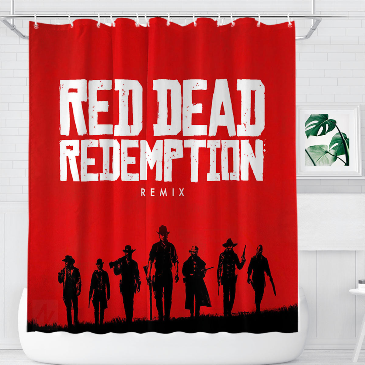 Red Dead Redemption R Bathroom Shower Curtain Fabric Waterproof | 66 X 72 Inch