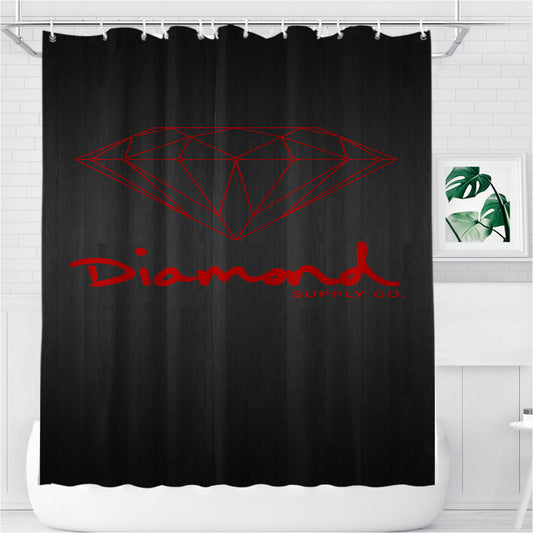 Personalized Red Diamond Supply Co Dark Wood Shower Curtain Farmhouse Bathroom Decor