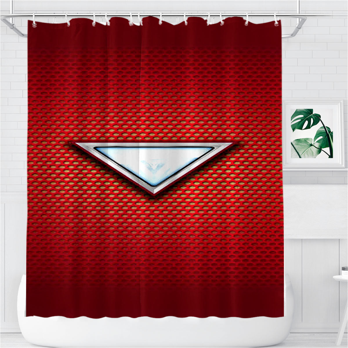 Red Iron Man Custom Bathroom Shower Curtain Fabric Waterproof | 66 X 72 Inch