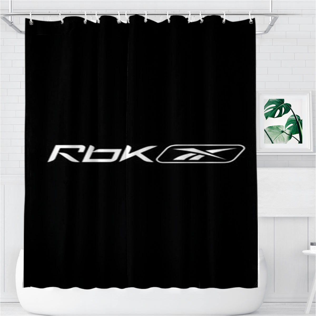 Reebok Rbk Bathroom Shower Curtain Fabric Waterproof | 66 X 72 Inch