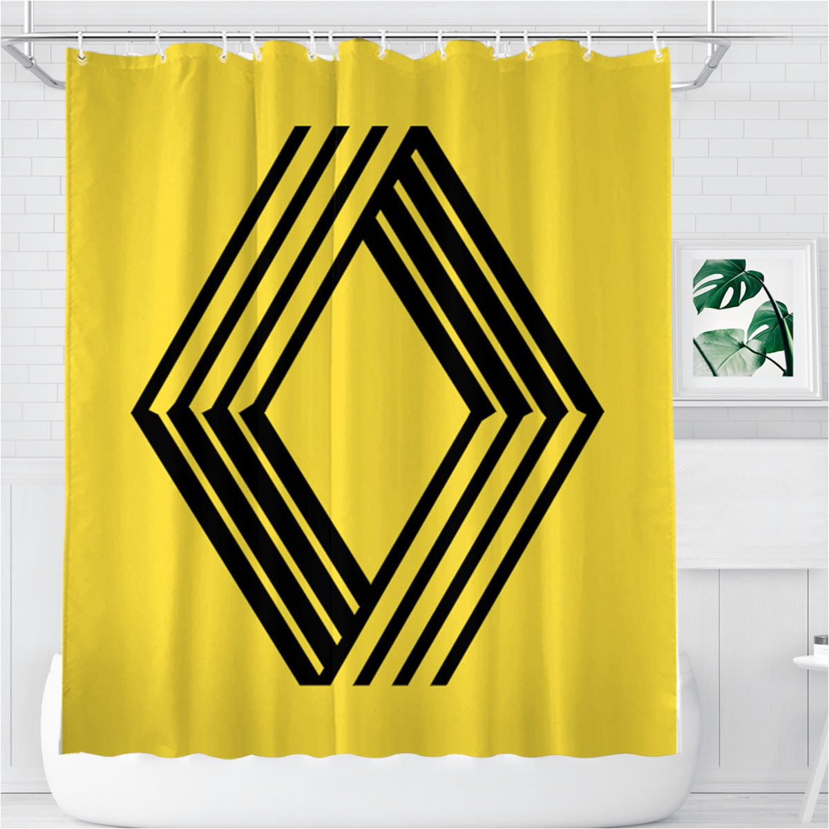 Renault Classic Logo Bathroom Shower Curtain Fabric Waterproof | 66 X 72 Inch