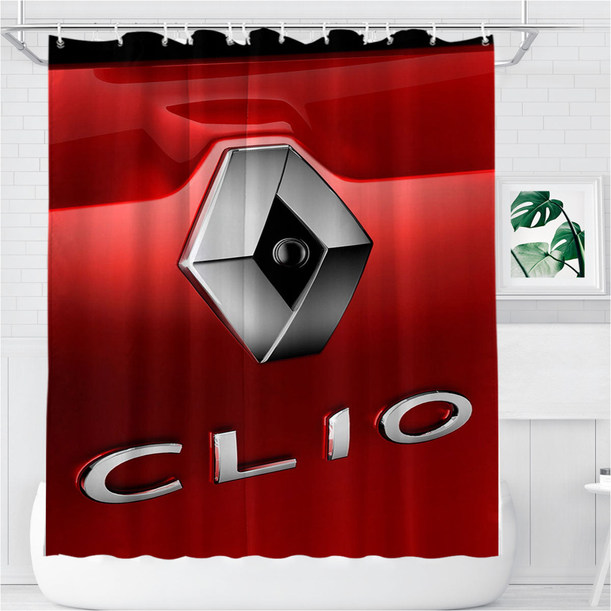 Renault Clio Hatchback Bathroom Shower Curtain Fabric Waterproof | 66 X 72 Inch