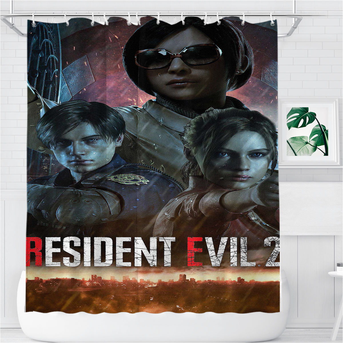 Resident Evil 2 Cure World Bathroom Shower Curtain Fabric Waterproof | 66 X 72 Inch