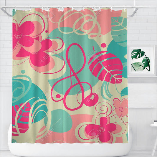 Retro Pattern Stock Bathroom Shower Curtain Fabric Waterproof