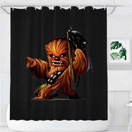 Return Of The Jedi Sci Fi The Force Chewbacca Bathroom Shower Curtain Fabric Waterproof | 66 X 72 Inch