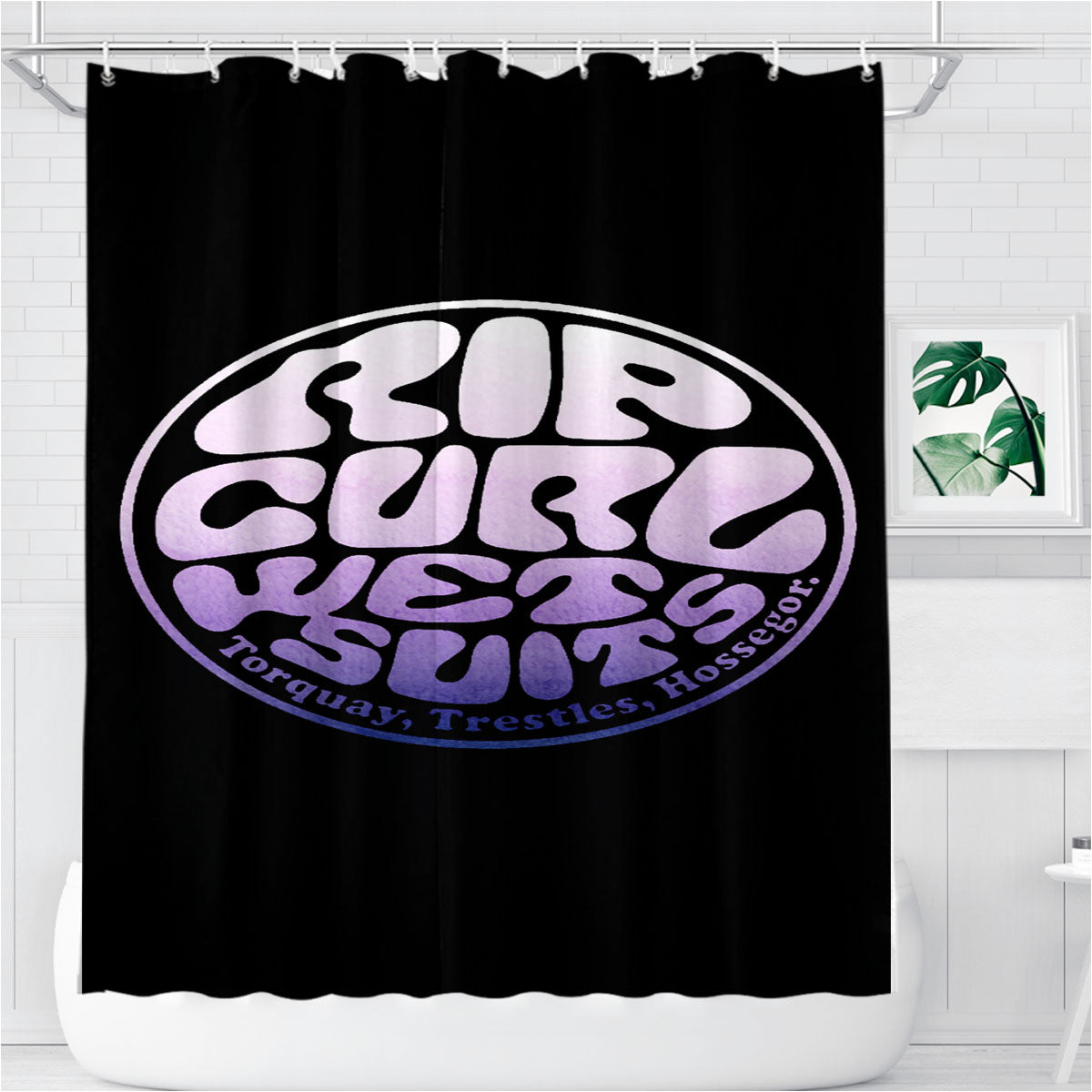 Rip Curl Wetsuits Color Bathroom Shower Curtain Fabric Waterproof | 66 X 72 Inch