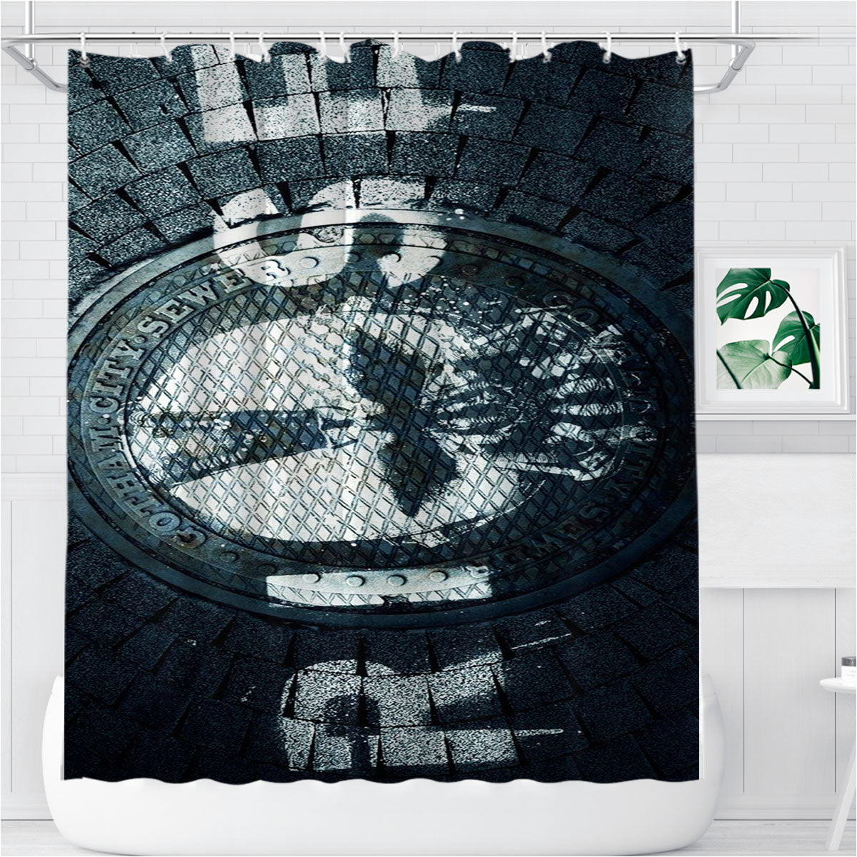 Rise Gotham City Batman Bathroom Shower Curtain Fabric Waterproof | 66 X 72 Inch