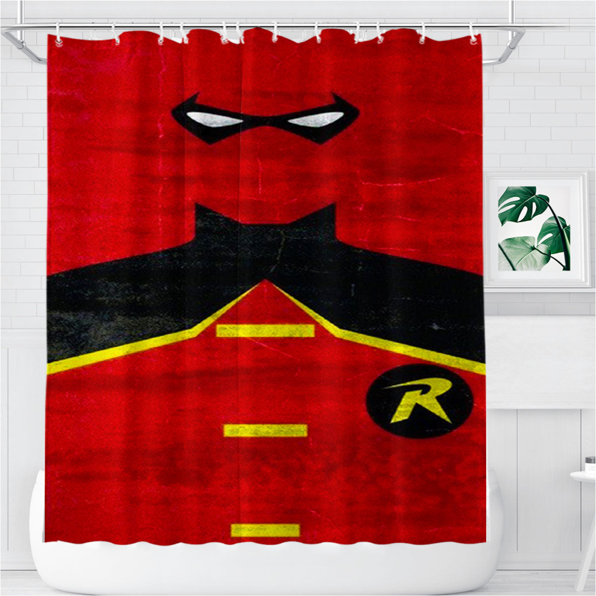 Robin Dc Superhero Bathroom Shower Curtain Fabric Waterproof | 66 X 72 Inch