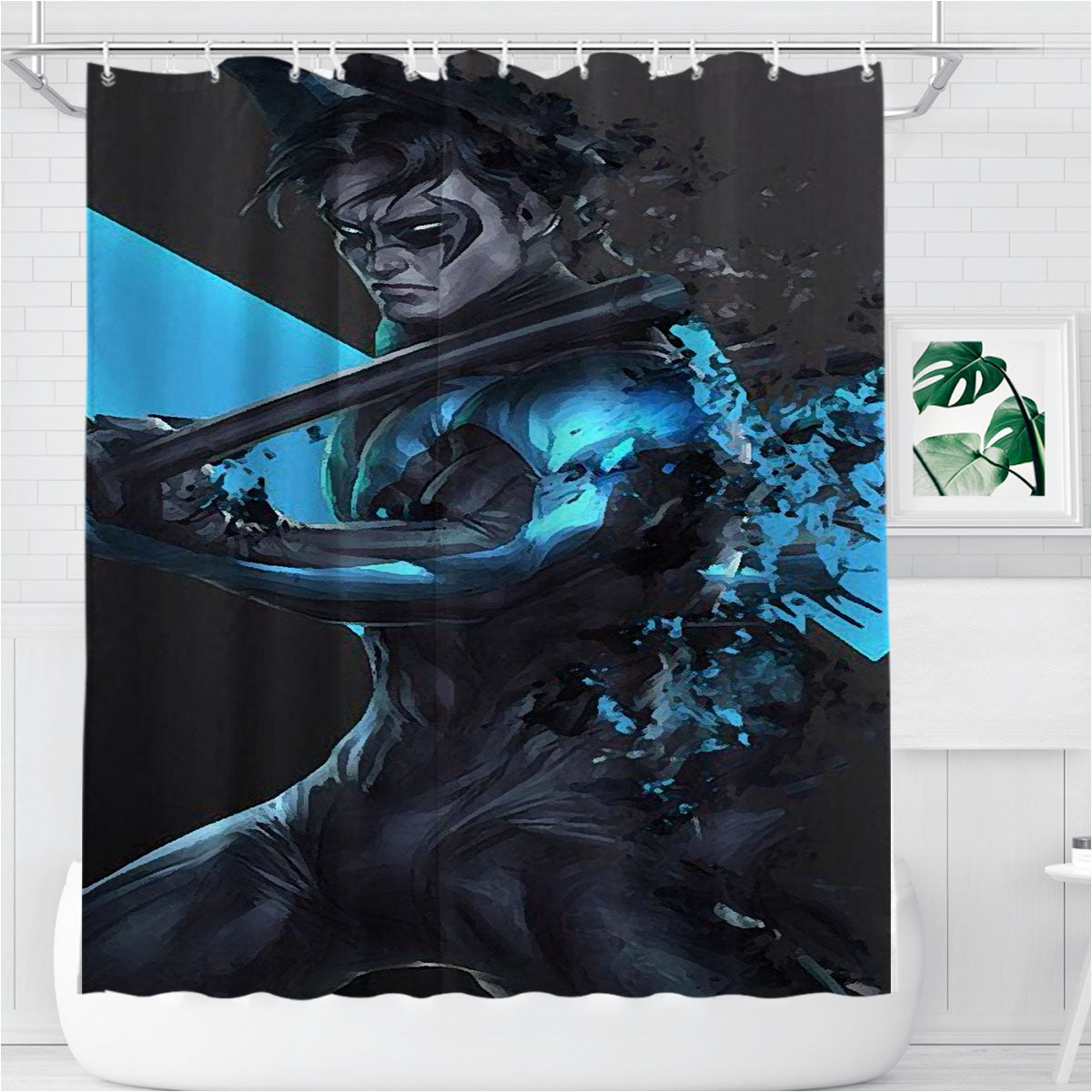 Robin The Nightwing Titans Bathroom Shower Curtain Fabric Waterproof | 66 X 72 Inch