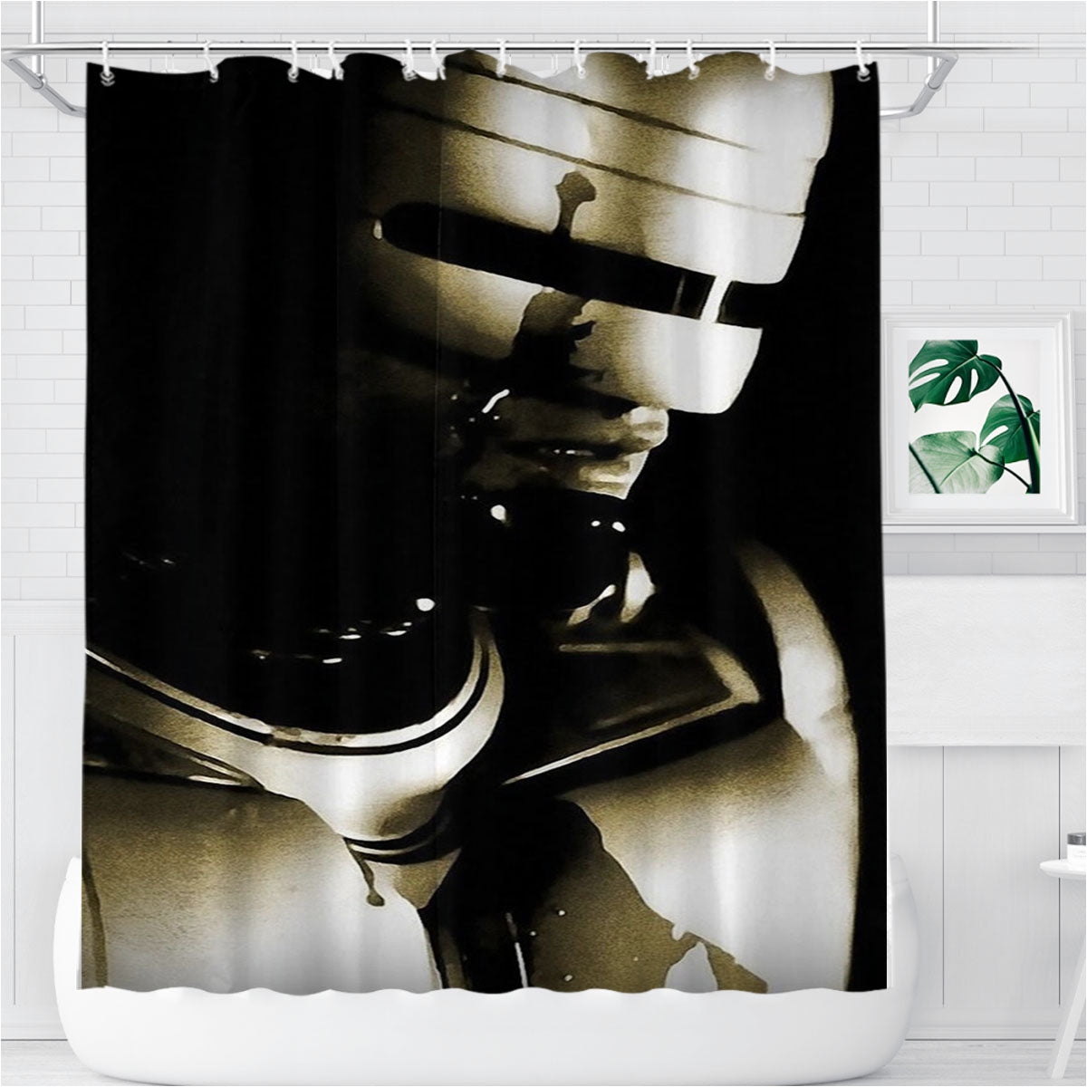 Robocop Bathroom Shower Curtain Fabric Waterproof | 66 X 72 Inch