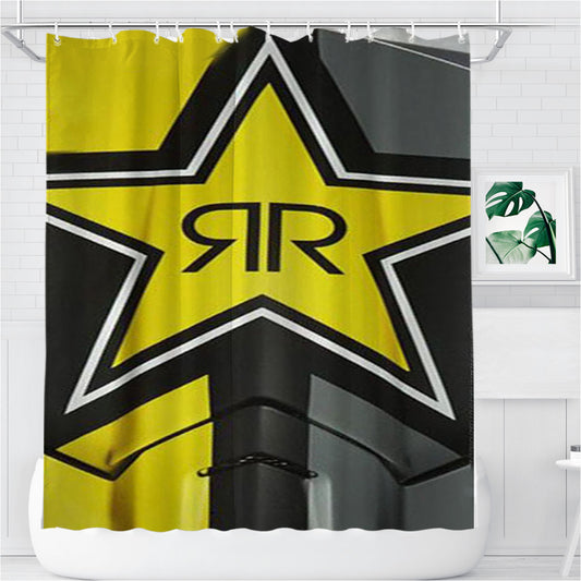 Rockstar Moto Mx Bathroom Shower Curtain Fabric Waterproof | 66 X 72 Inch