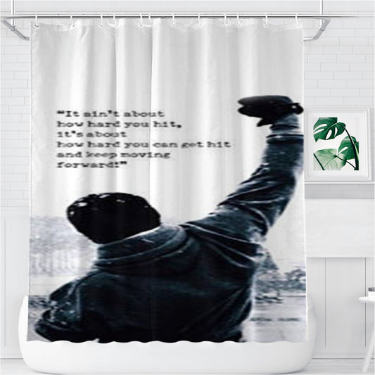 Rocky Balboa Bathroom Shower Curtain Fabric Waterproof | 66 X 72 Inch