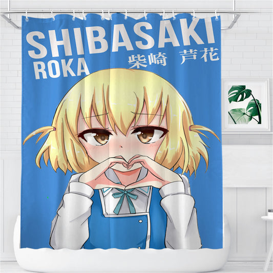 Personalized Roka Shibasaki D-Frag! Anime Shower Curtain Farmhouse Bathroom Decor