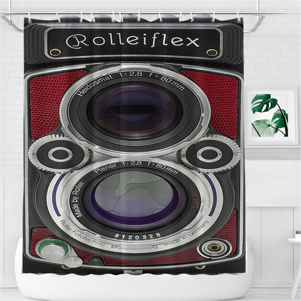 Rollei Rolleiflex Camera 8 Gx Model Club Jers Bathroom Shower Curtain Fabric Waterproof | 66 X 72 Inch