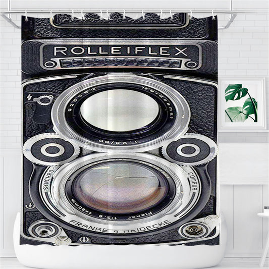 Rolleiflex Camera Vintage Retro Bathroom Shower Curtain Fabric Waterproof | 66 X 72 Inch