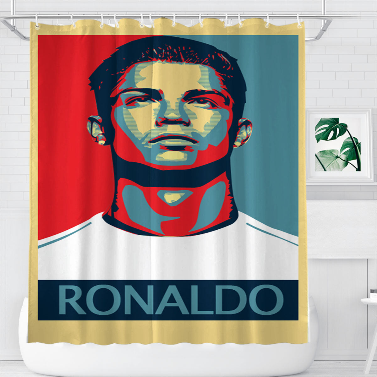 Ronaldo Obey Pop Bathroom Shower Curtain Fabric Waterproof | 66 X 72 Inch