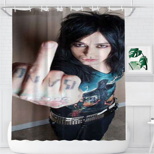 Ronnie Radke Finger Bathroom Shower Curtain Fabric Waterproof | 66 X 72 Inch