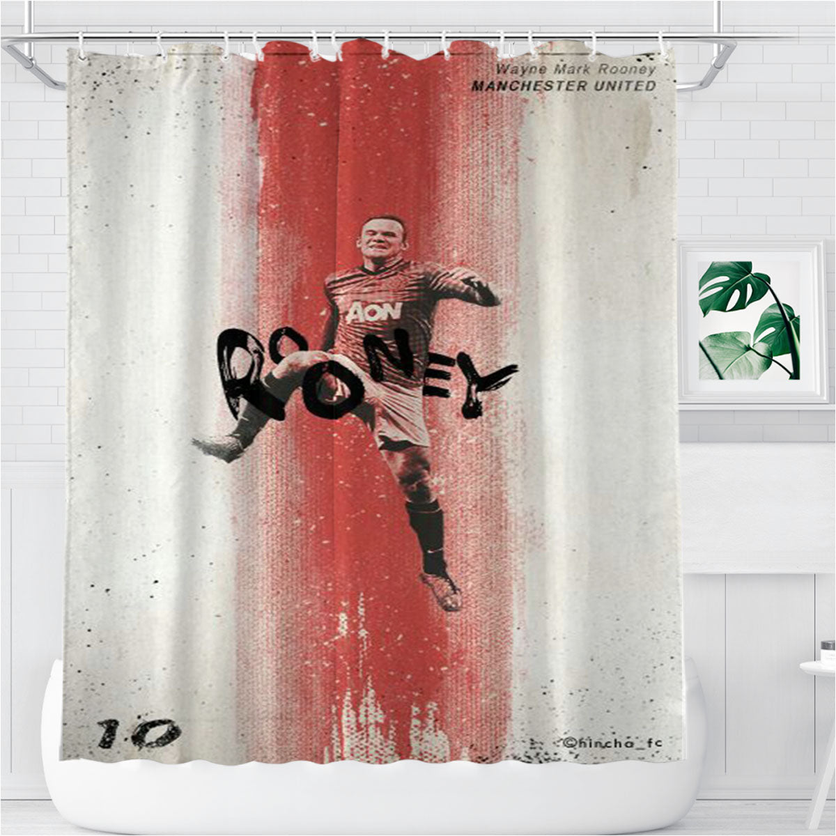 Rooney 10 Aon Mu Bathroom Shower Curtain Fabric Waterproof | 66 X 72 Inch