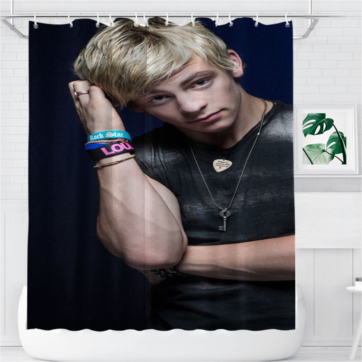 Ross Lynch Bathroom Shower Curtain Fabric Waterproof | 66 X 72 Inch