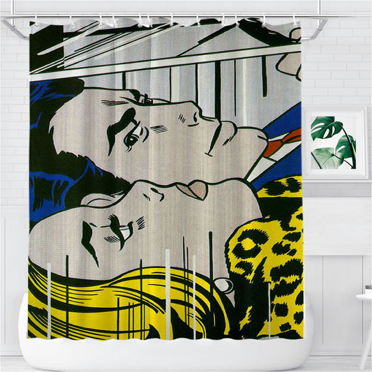 Roy Lichtenstein - Comics Print Bathroom Shower Curtain Fabric Waterproof | 66 X 72 Inch
