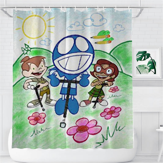 Rudy Penny Snap On Chalkzone World Bathroom Shower Curtain Fabric Waterproof | 66 X 72 Inch