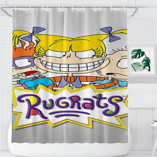 Personalized Rugrats Tv Show Shower Curtain Farmhouse Bathroom Decor