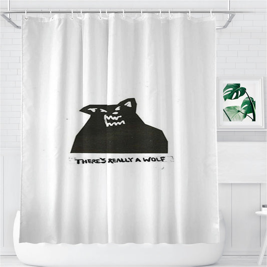 Russ There S Really A Wolf Bathroom Shower Curtain Fabric Waterproof | 66 X 72 Inch