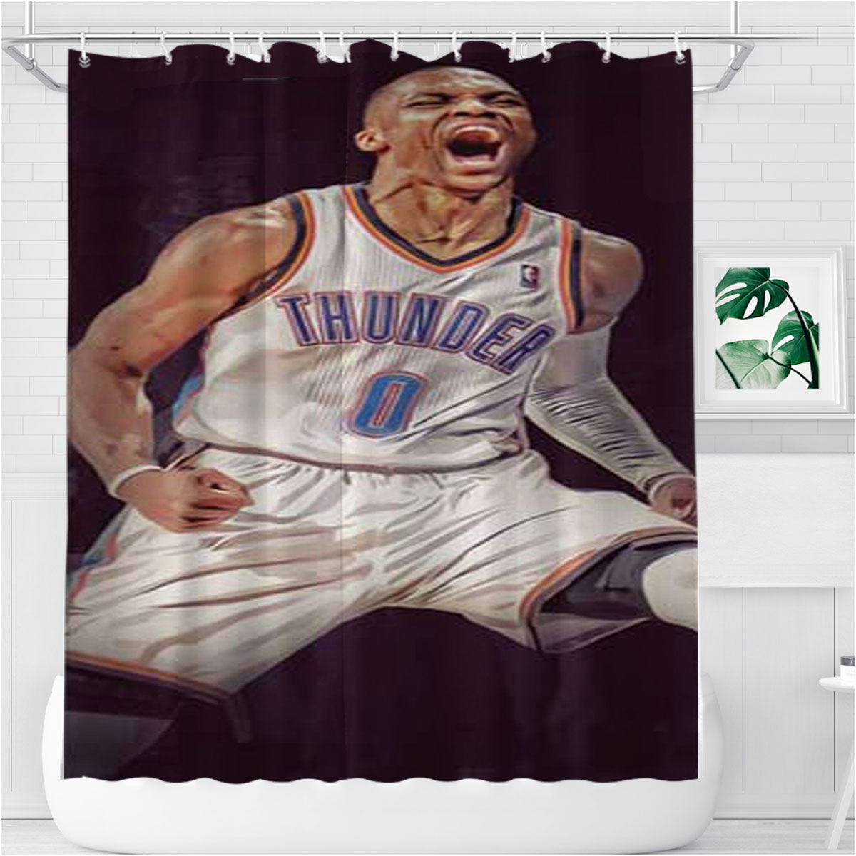Russell Westbrook Scream Bathroom Shower Curtain Fabric Waterproof | 66 X 72 Inch