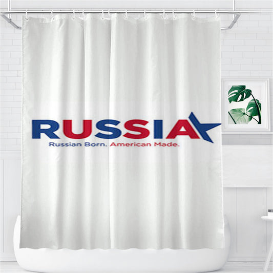 Russia Logo Bathroom Shower Curtain Fabric Waterproof | 66 X 72 Inch