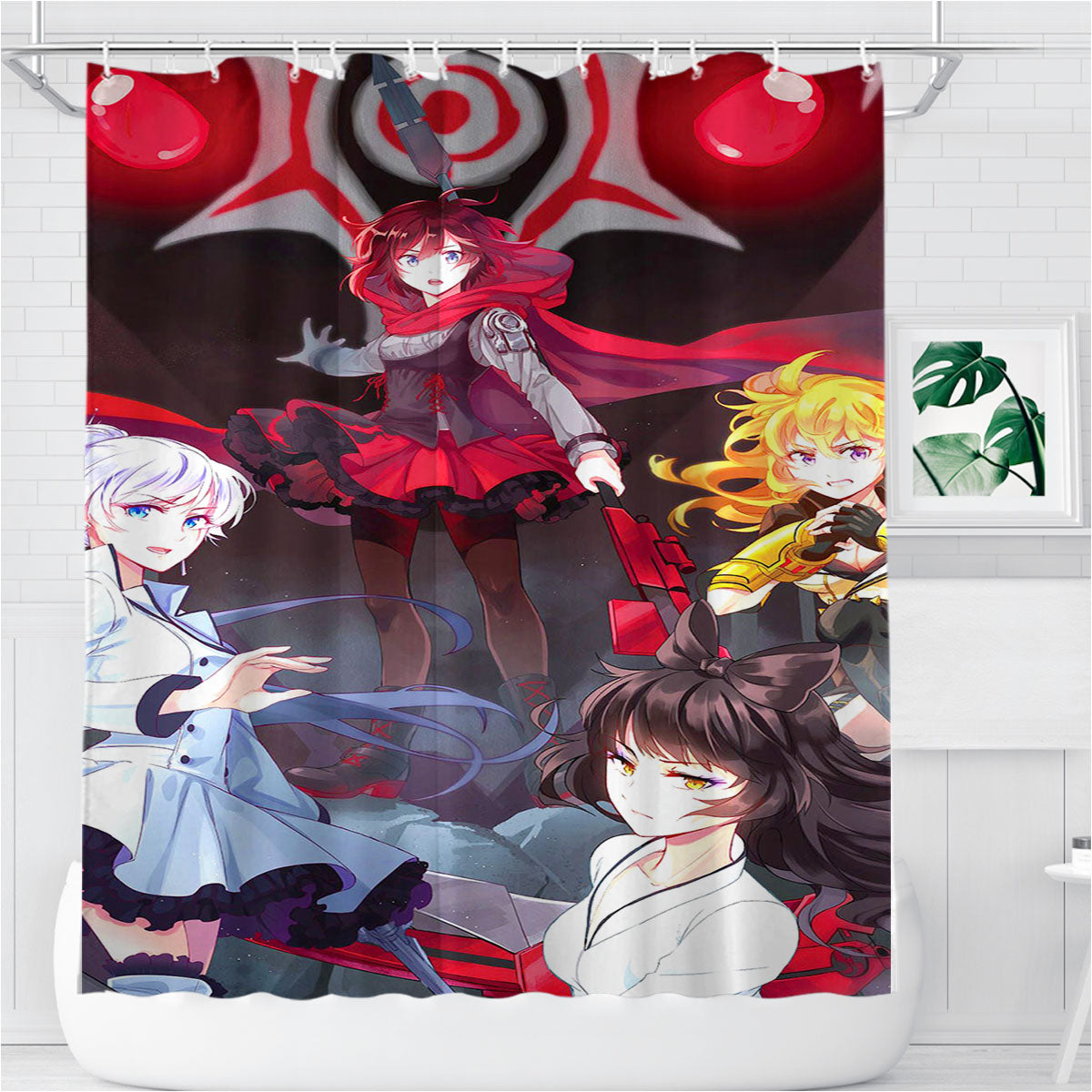 Rwby Art Volume Bathroom Shower Curtain Fabric Waterproof | 66 X 72 Inch