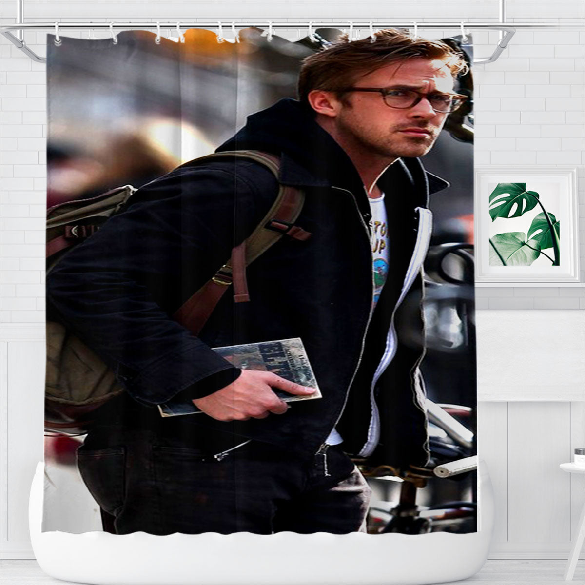 Ryan Gosling Bathroom Shower Curtain Fabric Waterproof | 66 X 72 Inch