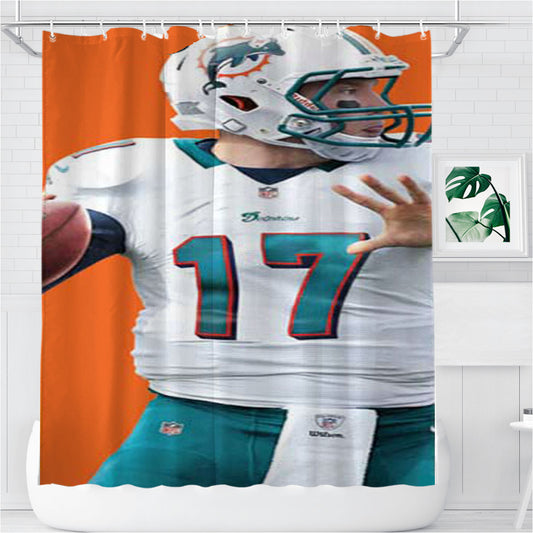 Ryan Tannehill Orange Bathroom Shower Curtain Fabric Waterproof | 66 X 72 Inch