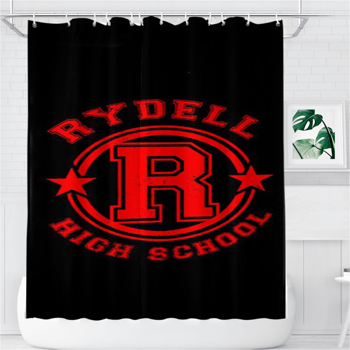 Rydell High School Grease Musical Movie 50S 70S John Travolta Bathroom Shower Curtain Fabric Waterproof | 66 X 72 Inch