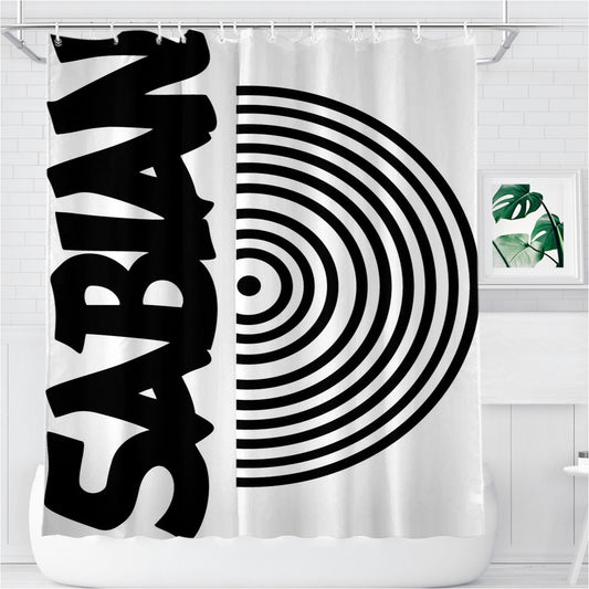Sabian Logo Bathroom Shower Curtain Fabric Waterproof | 66 X 72 Inch