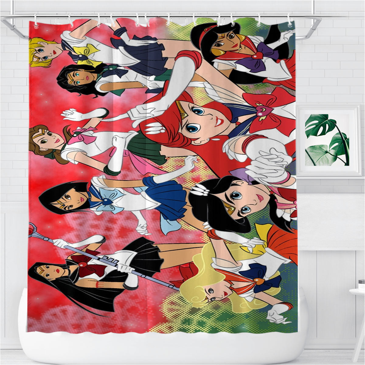Sailor Moon Bathroom Shower Curtain Fabric Waterproof | 66 X 72 Inch
