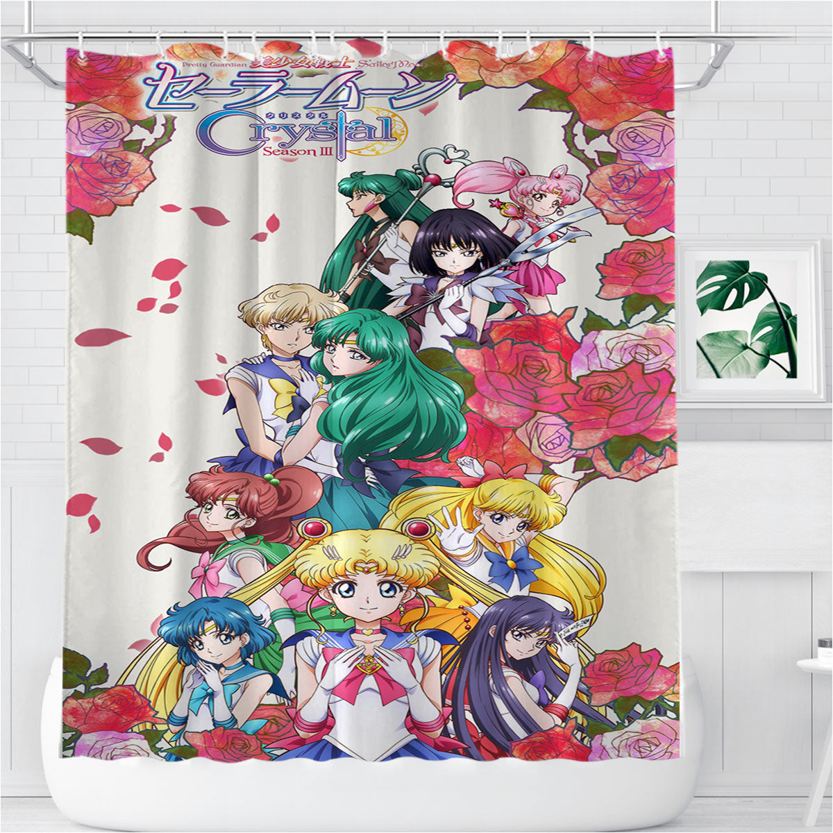 Sailor Moon Crystal Bathroom Shower Curtain Fabric Waterproof | 66 X 72 Inch