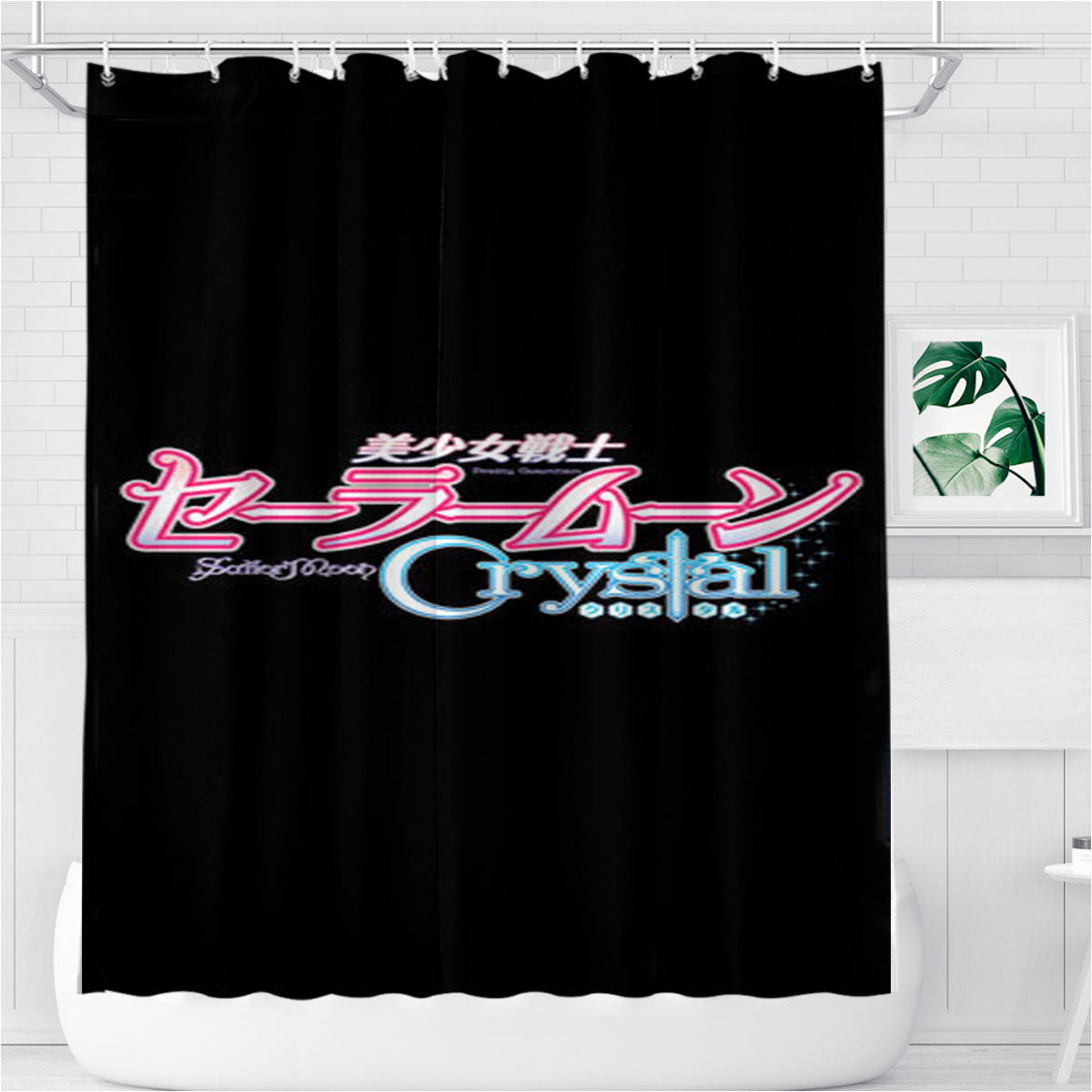 Sailor Moon Crystal Logo Bathroom Shower Curtain Fabric Waterproof | 66 X 72 Inch