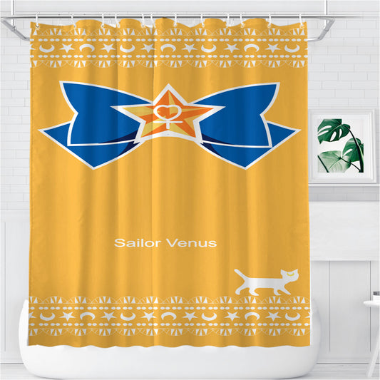 Sailor Venus Orange Bathroom Shower Curtain Fabric Waterproof | 66 X 72 Inch