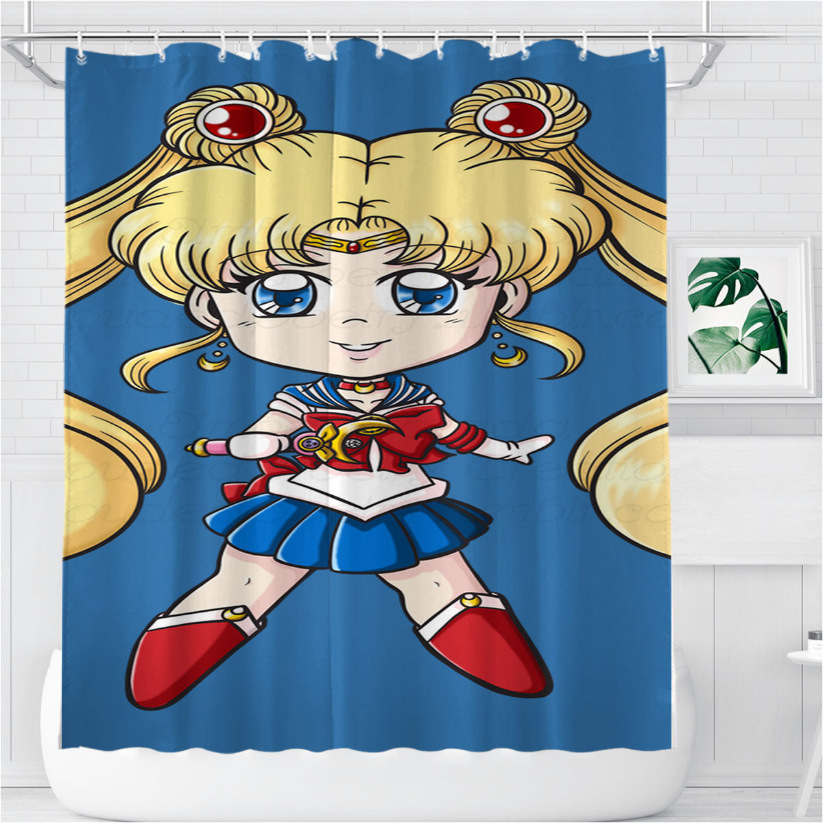 Sailormoon Cibi Bathroom Shower Curtain Fabric Waterproof | 66 X 72 Inch
