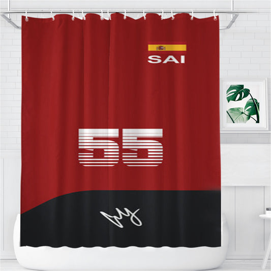 Personalized Sainz - F1 Shower Curtain Farmhouse Bathroom Decor