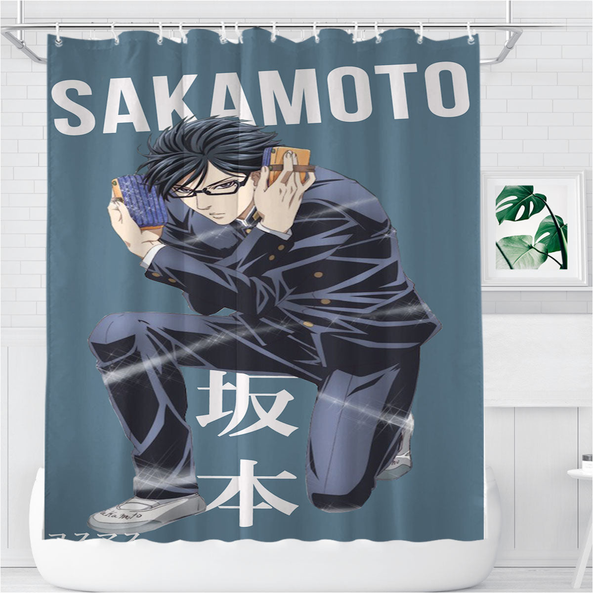 Sakamoto Desu Ga Anime Bathroom Shower Curtain Fabric Waterproof | 66 X 72 Inch