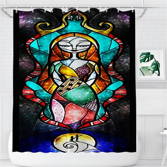 Personalized Sally The Nightmare Before Christmas Shower Curtain Farmhouse Bathroom Decor