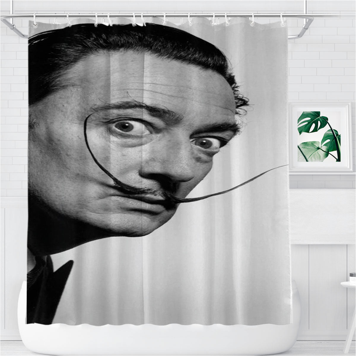 Salvador Dali Mustache Bathroom Shower Curtain Fabric Waterproof | 66 X 72 Inch