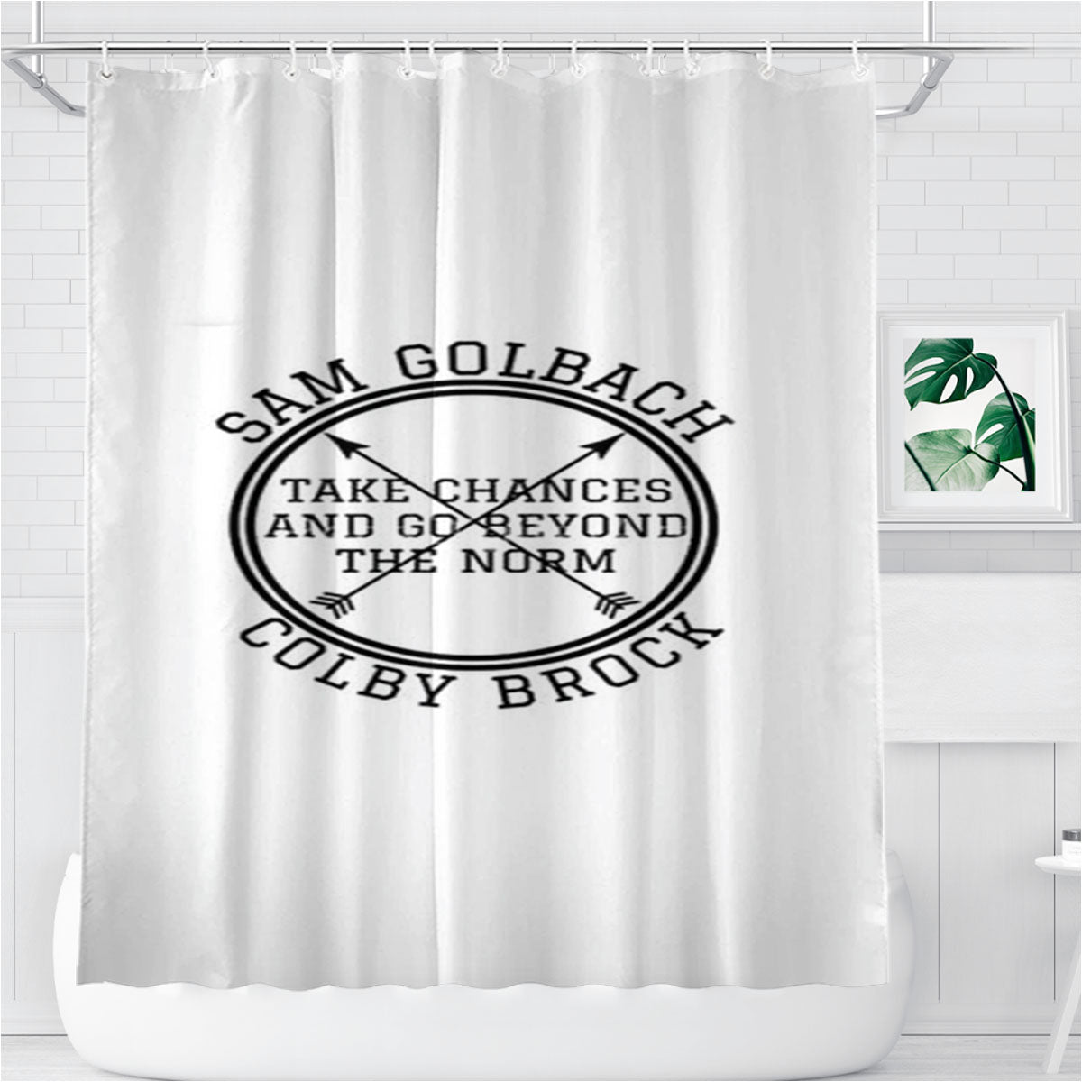 Sam Golbach Colby Brock Bathroom Shower Curtain Fabric Waterproof | 66 X 72 Inch